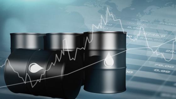 图像显示石油桶和石油价格