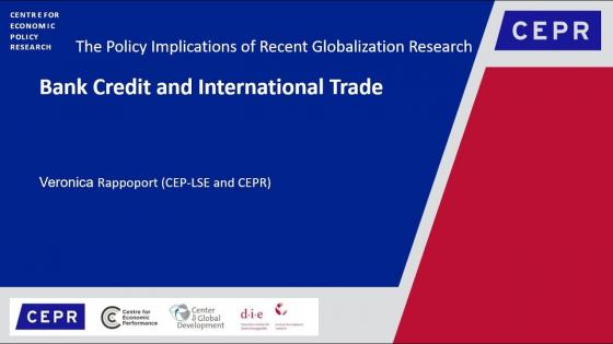蓝色背景，白色文字“近期全球化研究的政策含义”，并带有CEPR的标志