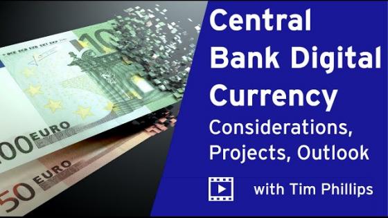 蓝色背景，白色文字“中央银行数字货币”