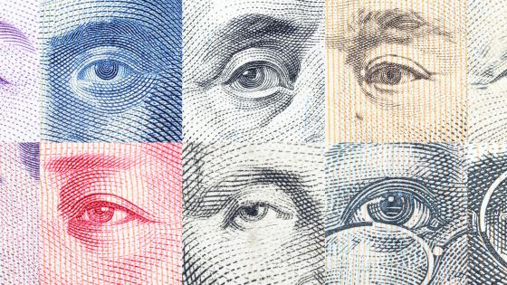 ESSIM图像-著名领导人的眼睛在钞票上