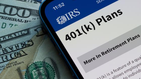 401(K)IRS网站计划页面通过手机浏览